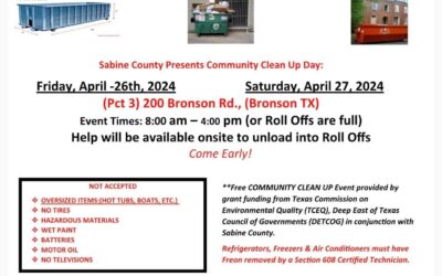 Sabine County Clean-up, April 26 & 27
