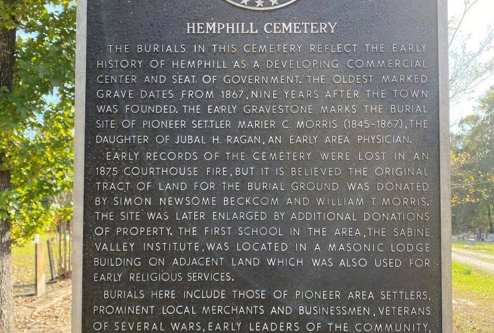 City of Hemphill is implementing online cemetery management software